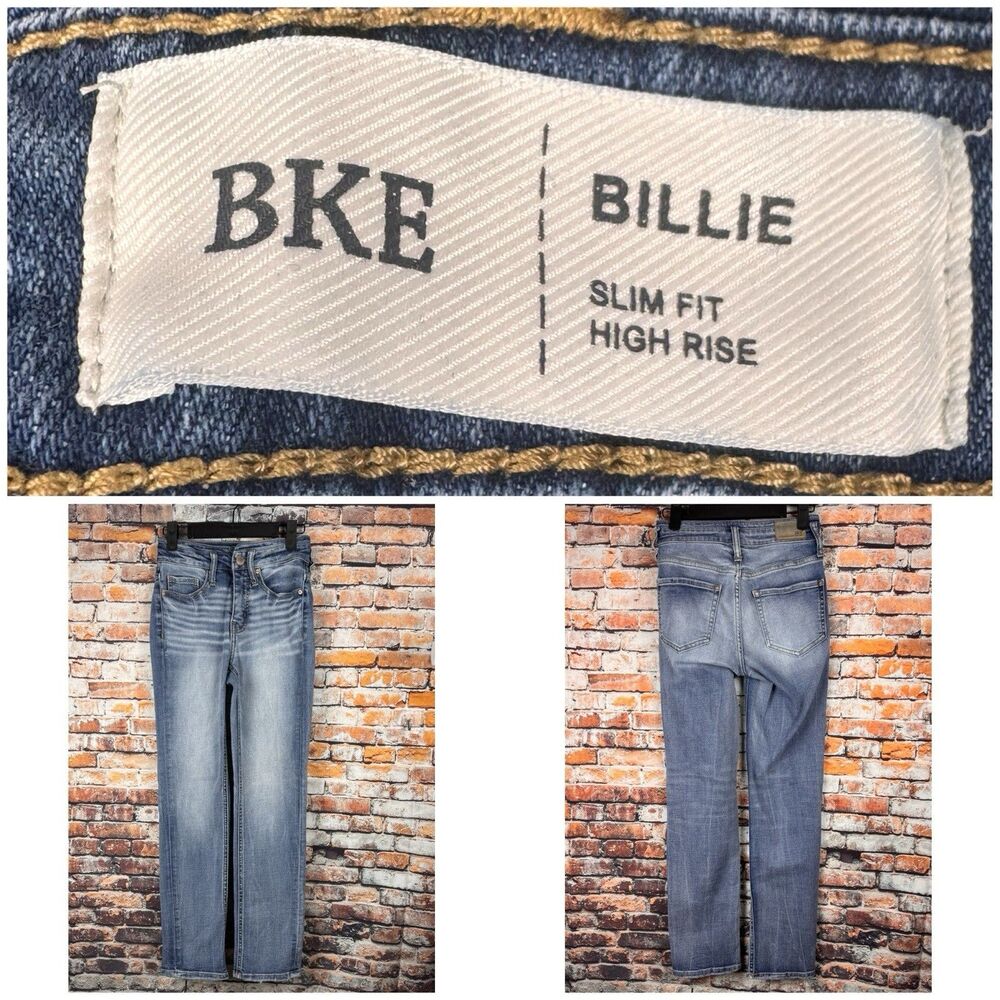 BKE Denim Billie Slim Fit High Rise Women's Blue Jeans 24"x27"